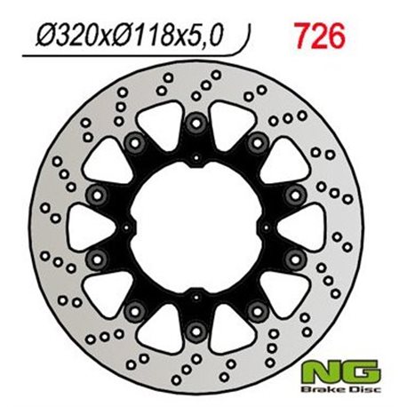 BRZDOVÝ KOTOUČ NG726, PŘEDNÍ, HONDA XR 250/400/650 320 MM (SUPERMOTO)