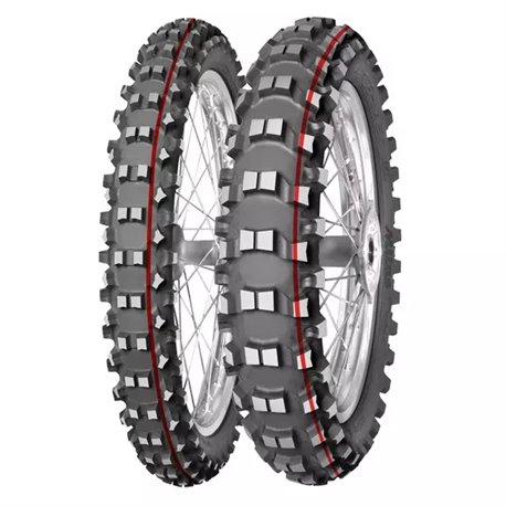 Mitas, pneu 70/100-17 Terra Force MX-SM Soft/Medium 40M TT, přední (červený/žlutý pruh) DOT 2021 (26161) 