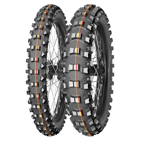 Mitas, pneu 70/100-17 Terra Force MX-SM Soft/Medium 40M TT, přední, (červený/žlutý pruh) DOT 2022 (DOT:XJDD) (26161)