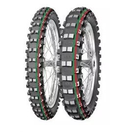 Mitas, pneu 110/100-18 Terra Force MX-MH Medium/Hard 64M TT (červený/zelený pruh), zadní, DOT 2022