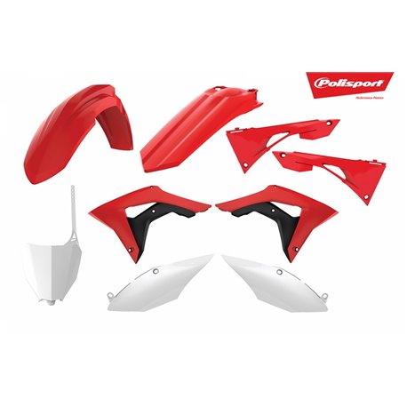 Polisport, sada plastů, Honda CRF250/450 `18-21 barva červená/bílá OEM