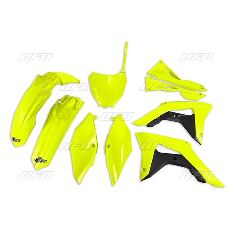 UFO, sada plastů, Honda CRF 250R '18-'19, CRF 450R '17-'19 s víkem vzduchového filtru, žlutá barva FLUO