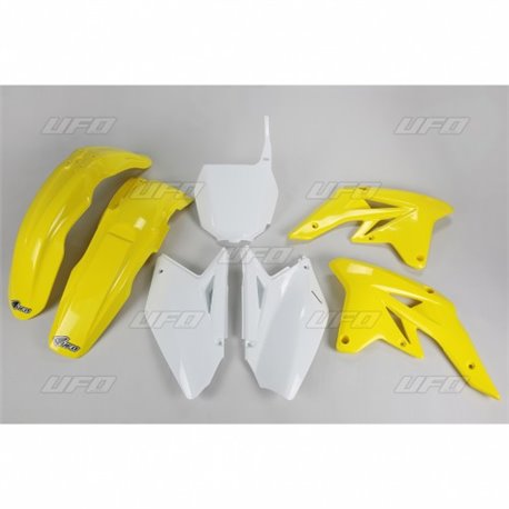 UFO, sada plastů, Suzuki RMZ 250 '07-'09 barva OEM (žlutá/bílá - s bílou tabulkou) (SU407E999)