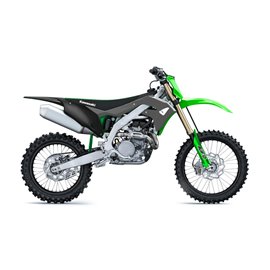 UFO, sada plastů, Kawasaki KXF 250 '21, KXF 450 '19-21 šedá barva / zelená (v sadě kryty přední vidlice a polepy)