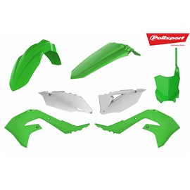 Polisport, sada plastů, Kawasaki KX450F `19 barva OEM (zelená/bílá)