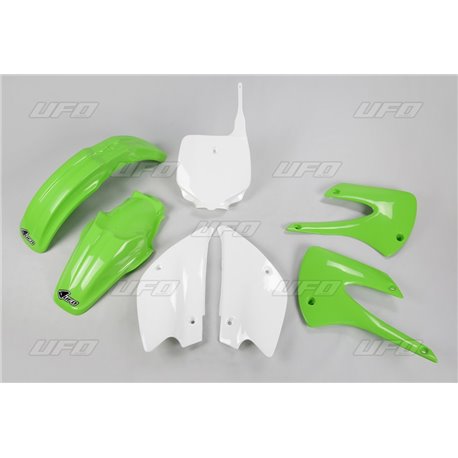 UFO, sada plastů, Kawasaki KX 85 '01-'13 barva OEM (barva OEM KX85 '01-'09, KX85 '11-'12) (zelená/bílá) (KA207E999)