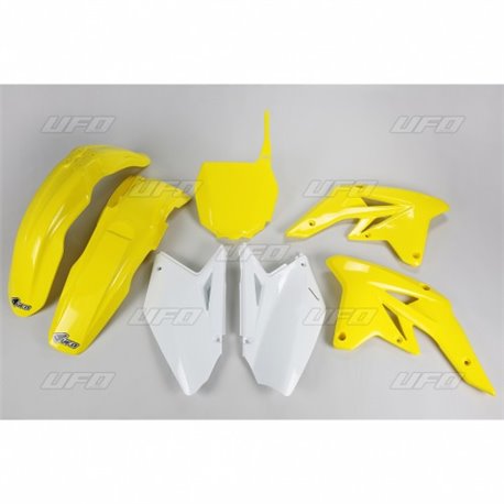 UFO, sada plastů, Suzuki RMZ 250 '07-'09 barva OEM (žlutá/bílá - se žlutou tabulkou) (SU407BE999)