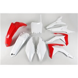 UFO, sada plastů, Honda CRF 250R '14-17, CRF 450R '13-16, s víkem vzduchového filtru, barva OEM (červená/bílá)