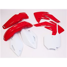 UFO, sada plastů, Honda CRF 150 '07-'17 barva OEM (červená/bílá) (HO111E999)