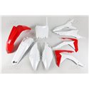 UFO, sada plastů, Honda CRF 250R 14-17, CRF 450R 13-16 s víkem vzduchového filtru, barva OEM ( bílá/červená )