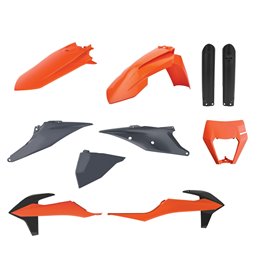 Polisport, sada plastů, KTM EXC/EXC-F TPI '20-'22, v sadě rámeček předního světla (8668600002) a kryty přední vidlice (839860000