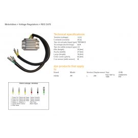 DZE, regulator napětí, Honda XR 250L '91-'96 (31600-KV6-670) (12V/20A)