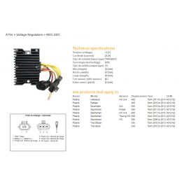 DZE, regulátor napětí, Polaris SPORTSMAN 400/500 '09-'14, RANGER 400 '10-'14, SCRAMBLER 500 '10-'12 (4012192)