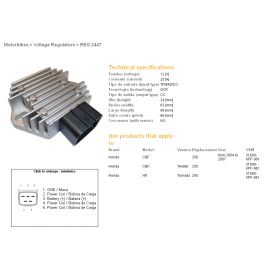 DZE, regulátor napětí, Honda CBF250 04-07 (31600-KPF-961)
