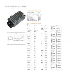 DZE, regulátor napětí, Yamaha TDM 850 '91-92, TT 600 '93-04, XJ 600 '92-97, XT 600 '90-02, XT 600Z '86-89, XTZ 750 '89-92, XV 25