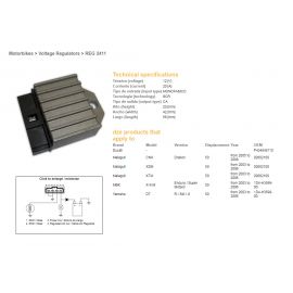 DZE, regulátor napětí, KTM, Yamaha DT 50 R/SM/X '03-'06, MBK 50, MALAGUTI XSM 50 (1D4-H3598-00)