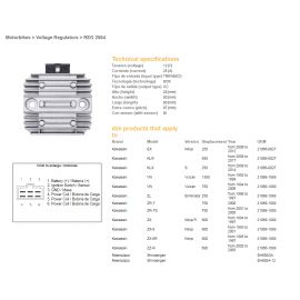 DZE, regulátor napětí, Kawasaki VN/ZL/ZZR 600/ZX 6R 95-97 (RGU-404,ESR260) (21066-1089, 21066-027) (SH650GA, SH650A-12)