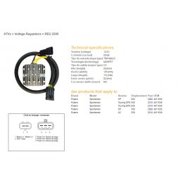 DZE, regulátor napětí, Polaris SPORTSMAN 550 '09-'10, 850 '09-'10 (40111636) MOSFET - 50A