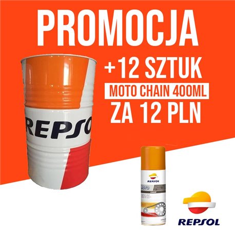 Repsol, motorový olej 4T SMARTER SYNTHETIC 10W40, sud 60L, MA2 Syntetický - nahrazuje RP163N11 + 12 ks. Sprej na řetězy Moto Cha