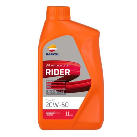 Repsol, motorový olej 4T RIDER 20W50 1L MA2 Mineral